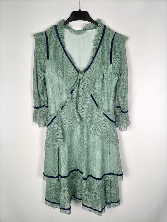 OTHERS. Green lace dress Tu (s/m)