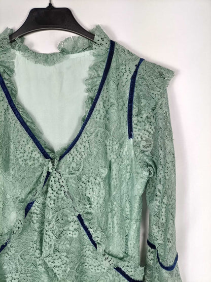OTRAS. Vestido encaje verde Tu (s/m)