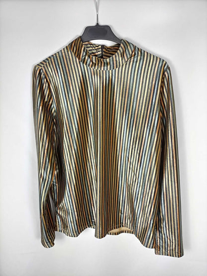 ZARA. Top terciopelo rayas T.m