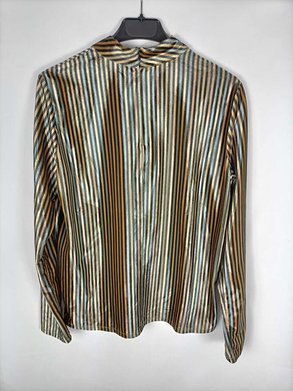 ZARA. Top terciopelo rayas T.m