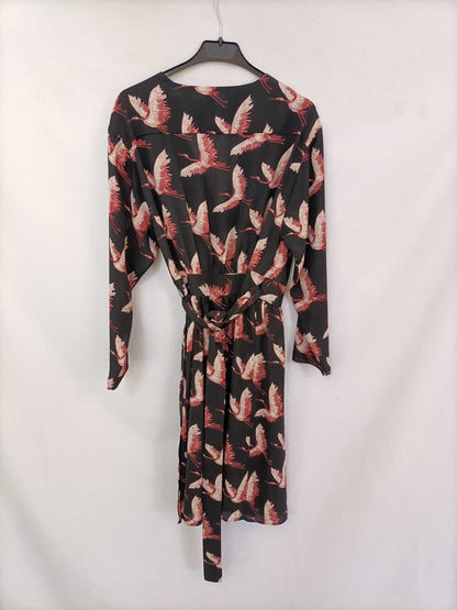 MANGO.Vestido negro cruzado T.m