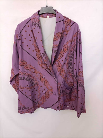OTHERS. Amoeba purple flowing blazer/blouse Tm