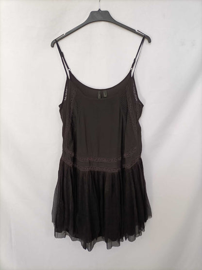 MANGO.Vestido corto negro T.m