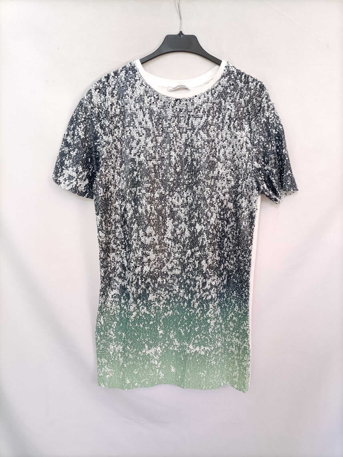 ZARA.Vestido corto lentejuelas T.m