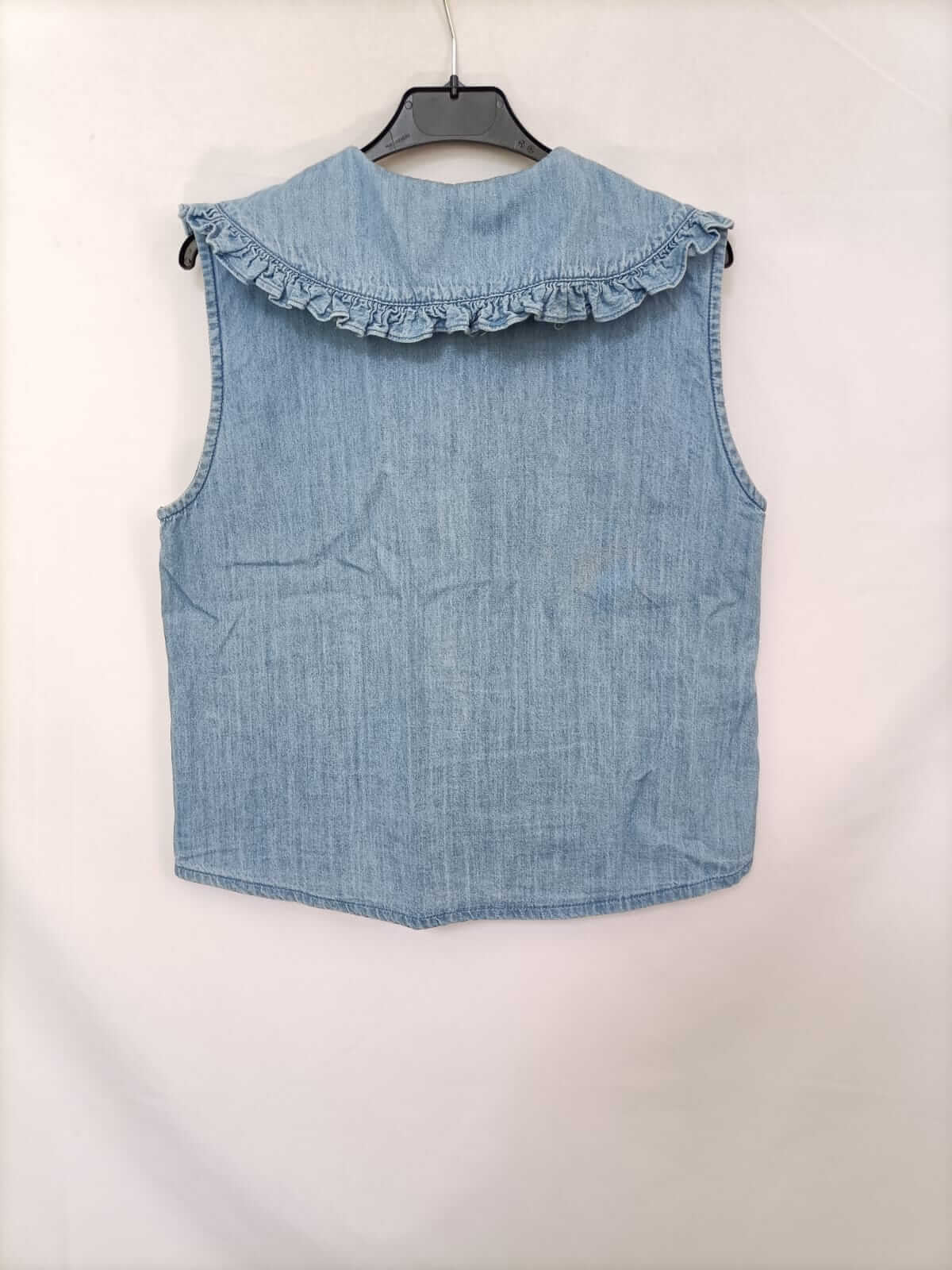 PULL&BEAR.Blusa denim cuello T.m