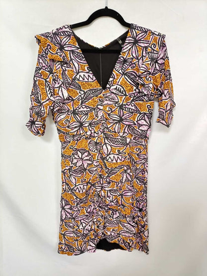 ZARA.Vestido corto fruncido T.L