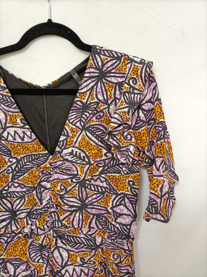 ZARA.Vestido corto fruncido T.L