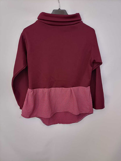 OTRAS.Top burdeos doble textura TU (S/M)