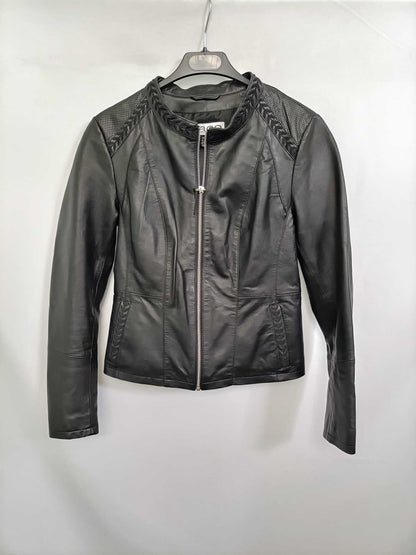 ISACO&amp;KAWA. Black leather jacket, size 36