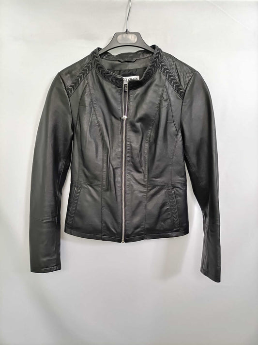 ISACO&amp;KAWA. Black leather jacket, size 36