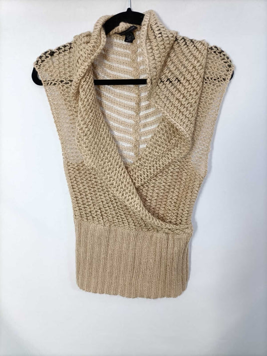 MANGO. Top punto beige T.m