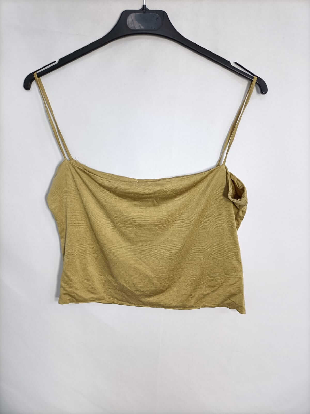 MASSIMO DUTTI. Top seda verde T.m