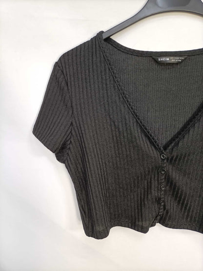 SHEIN.Black Crop Top TL
