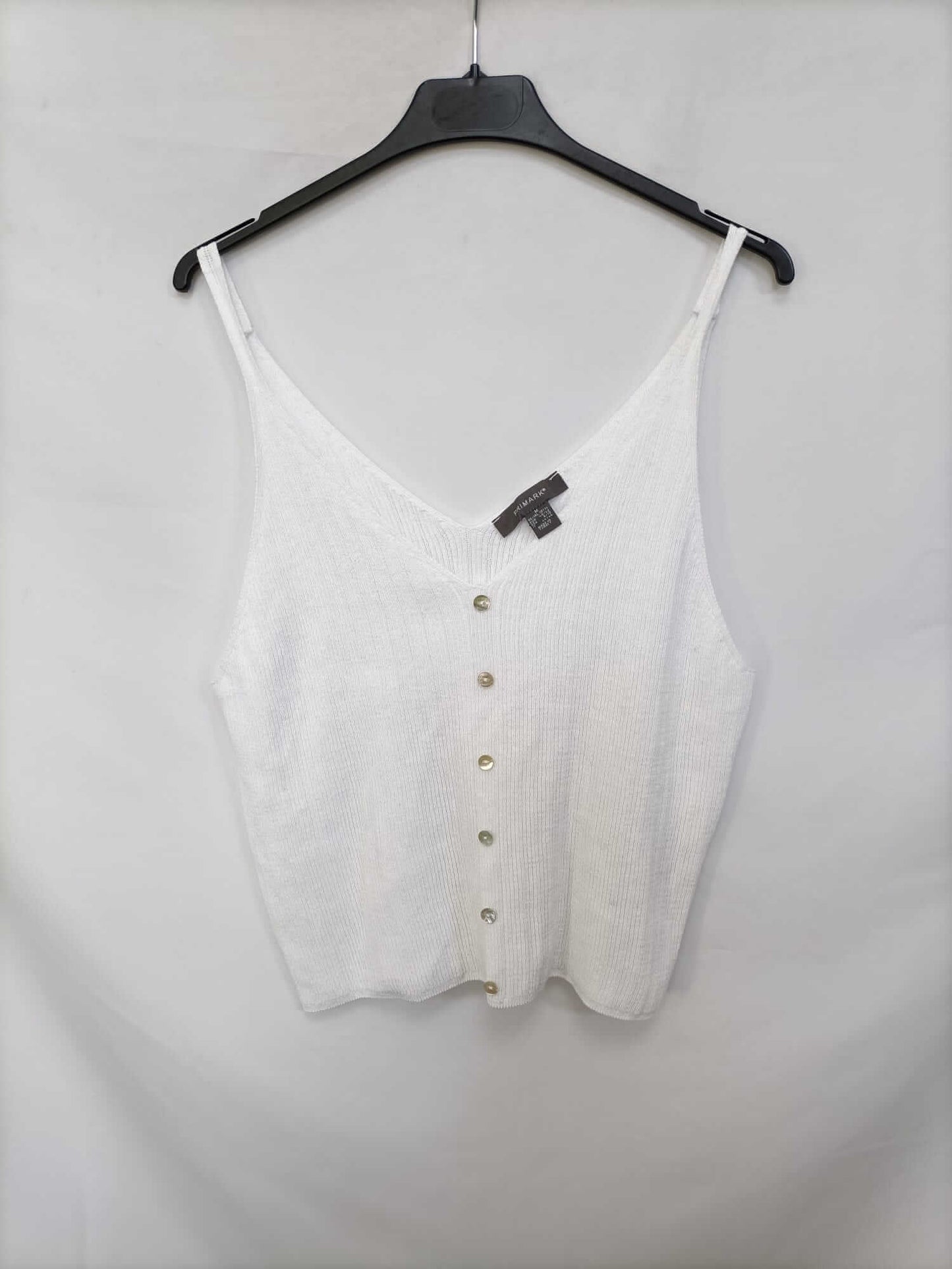 PRIMARK.White knitted top with buttons Tm