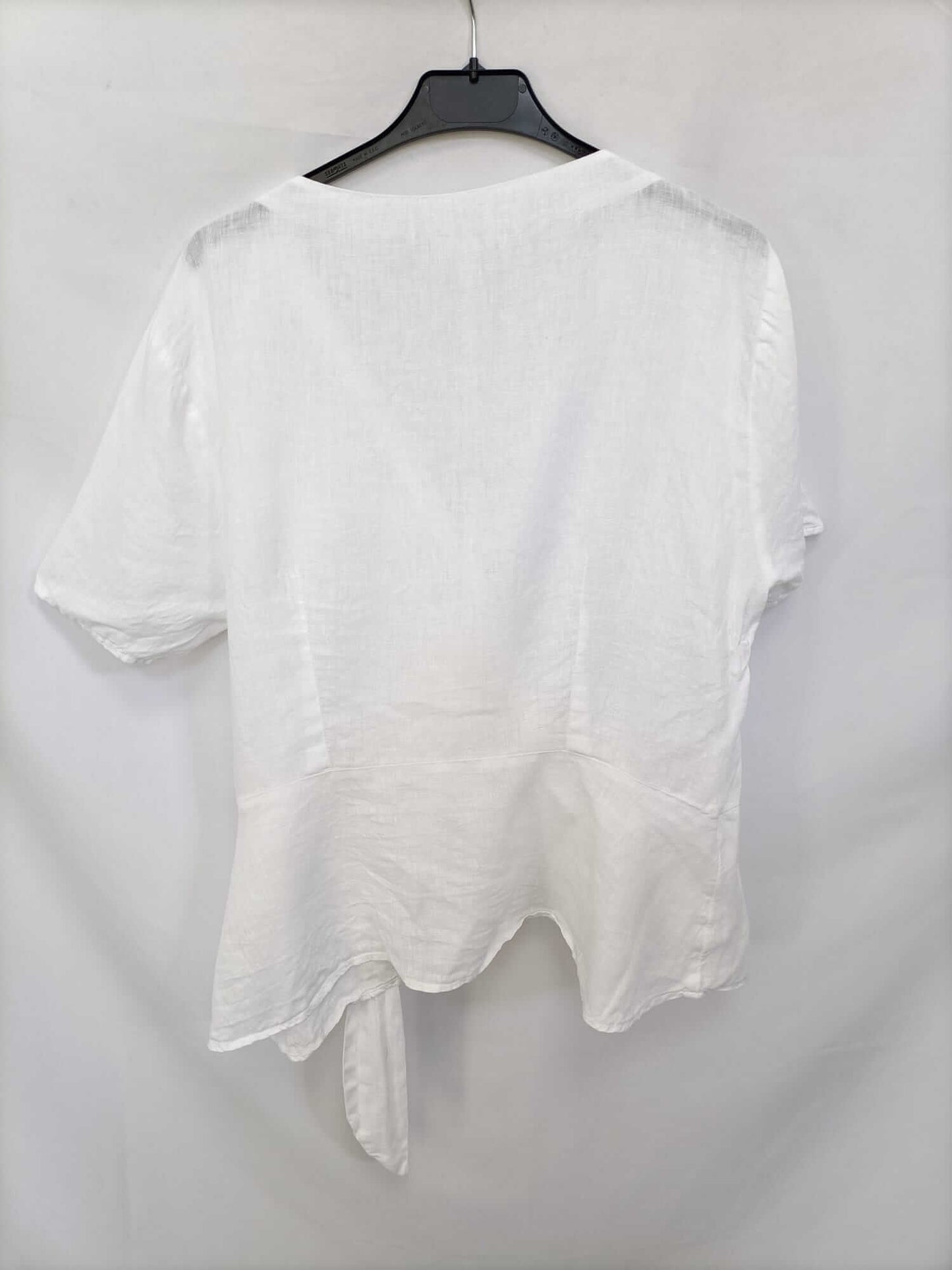 H&amp;M.White linen blouse T.48 (L/XL)