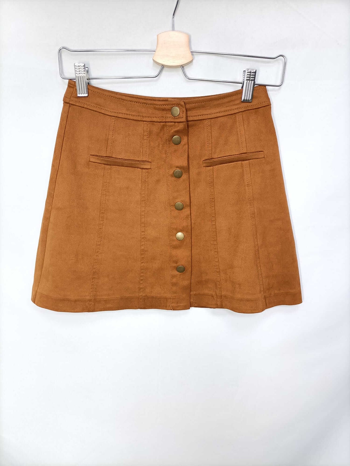 ZARA. Camel Suede Skirt, Size XS