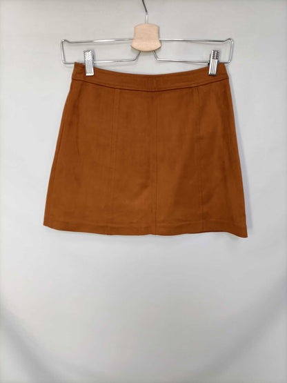 ZARA. Camel Suede Skirt, Size XS
