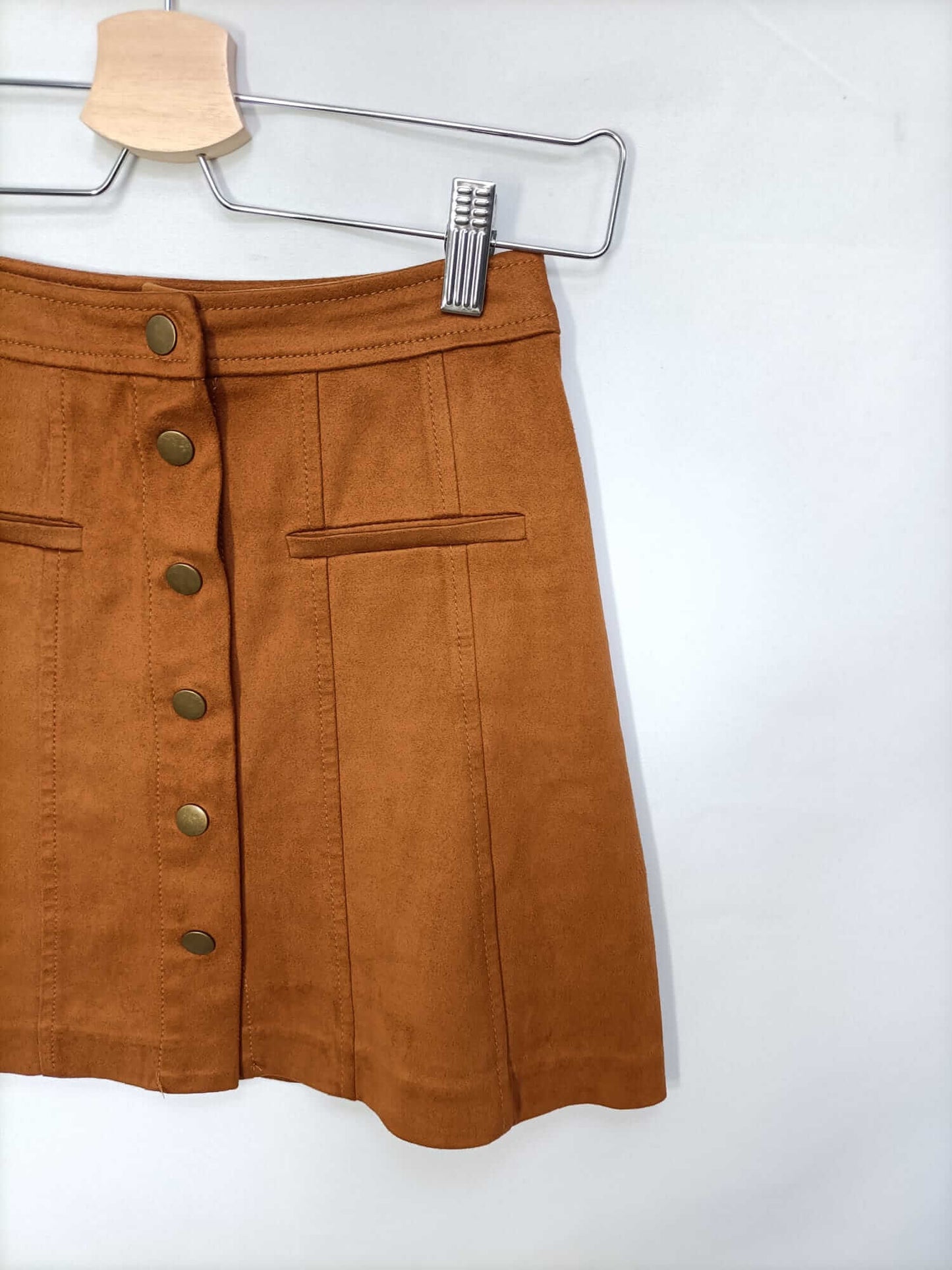 ZARA. Camel Suede Skirt, Size XS
