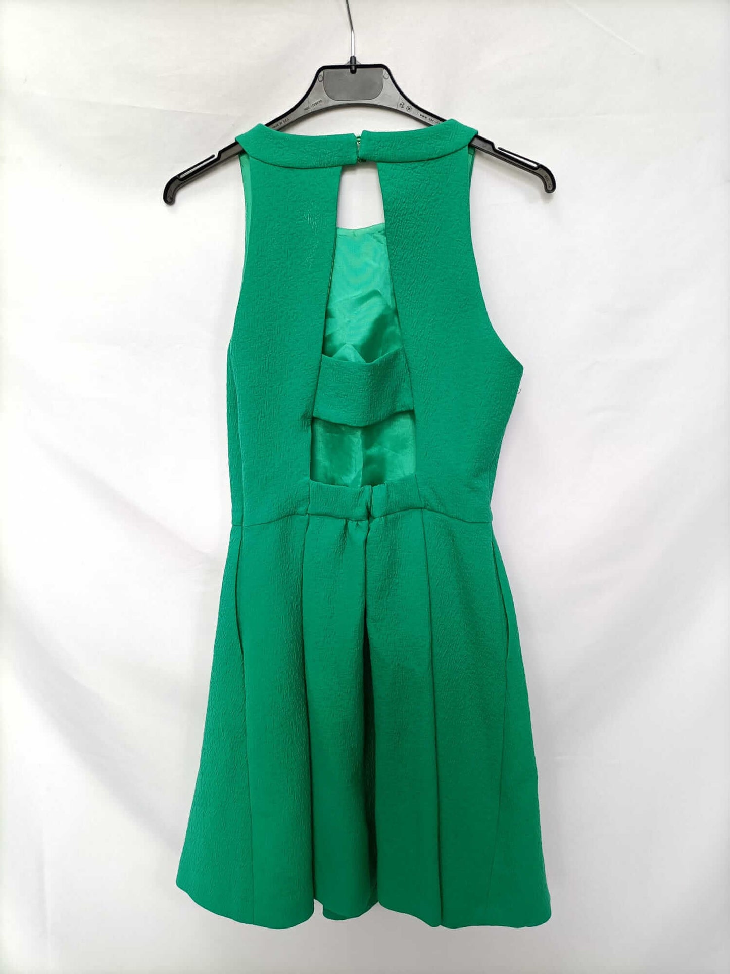 ZARA.Vestido verde textura T.s
