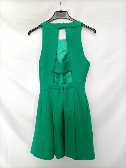 ZARA.Vestido verde textura T.s
