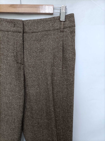 MAX MARA.Pantalones espiga marrones T.38
