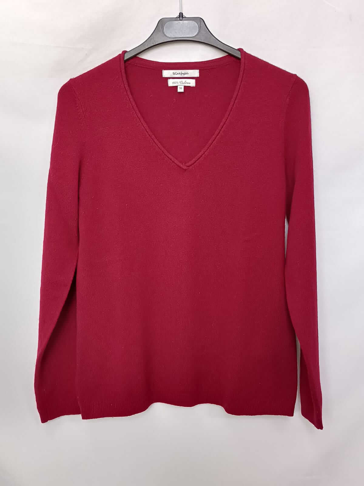 EL CORTE INGLÉS.Jersey burdeos cashemere T.36