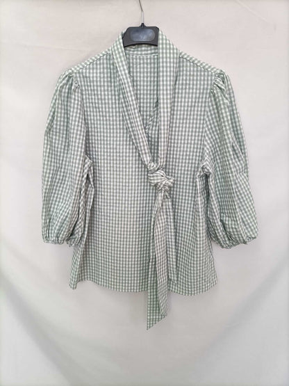 OTRAS. Blusa cuadros azul y blanco Tu (s/m)