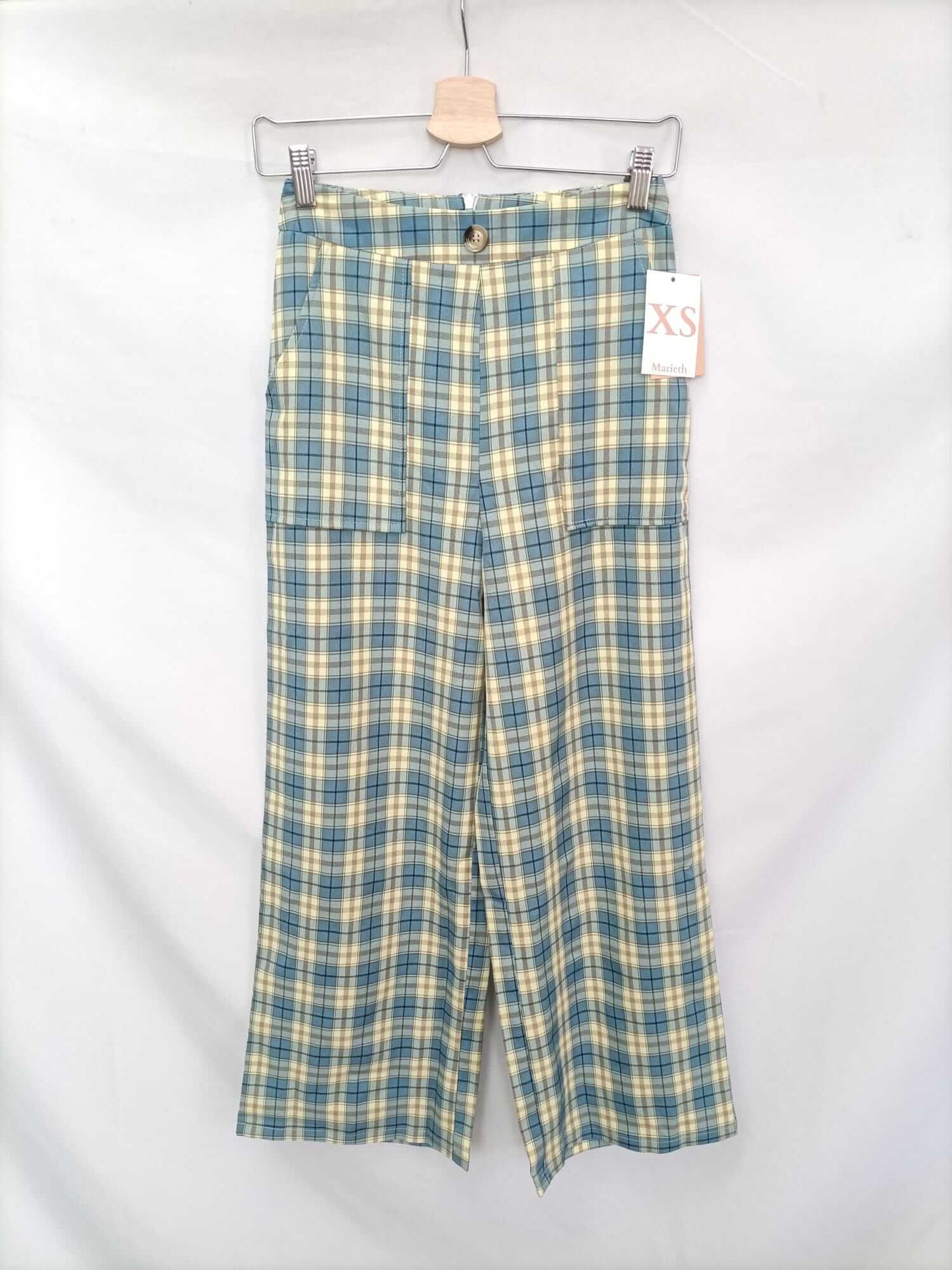 MARIETH. Blue checked trousers T.xs