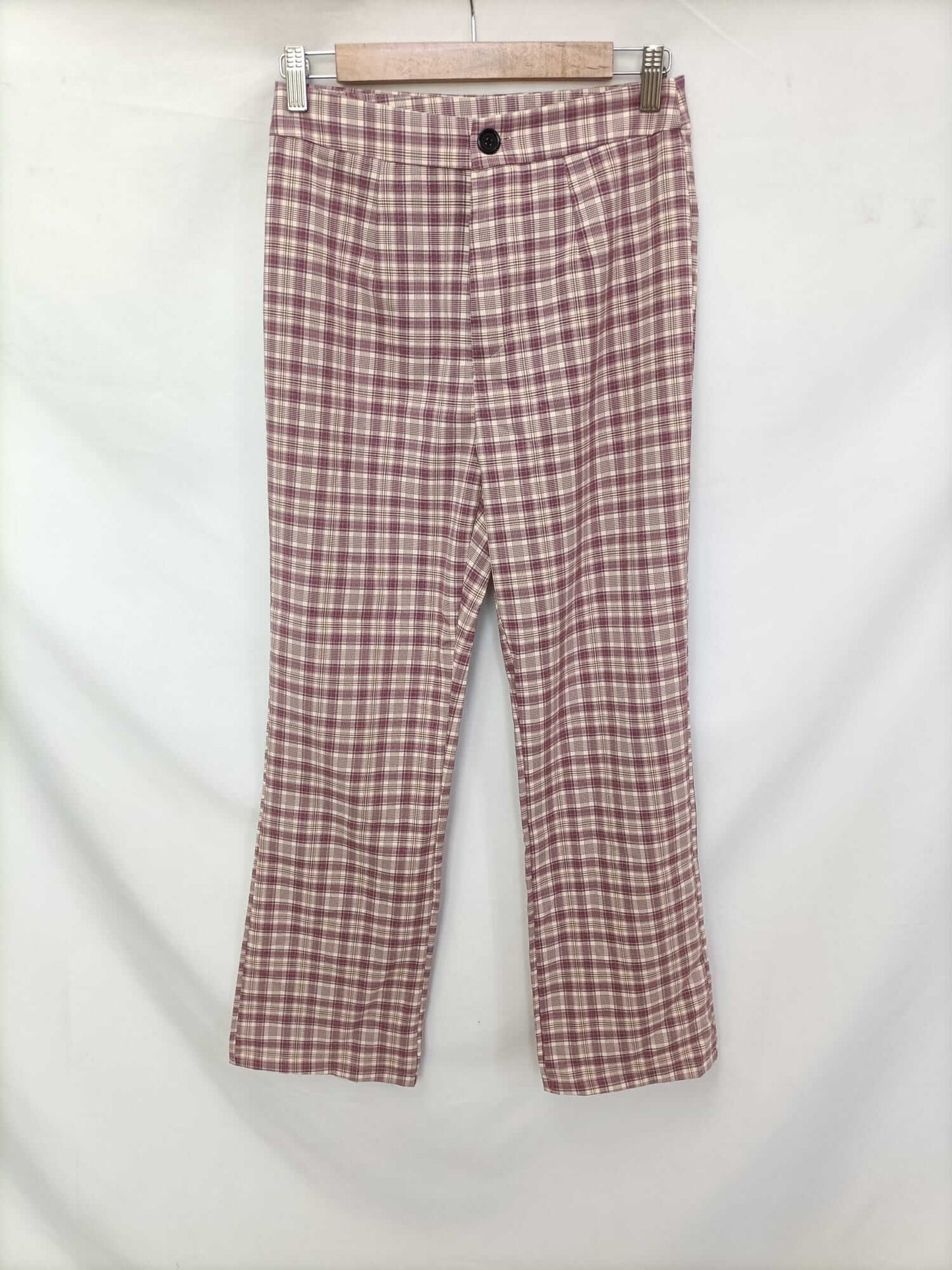 BASYCO. Pantalón cuadros morados T.s