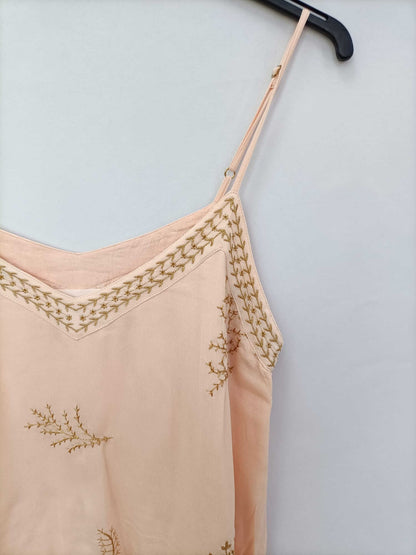 INDI&amp;COLD. Pink embroidered top T.xs