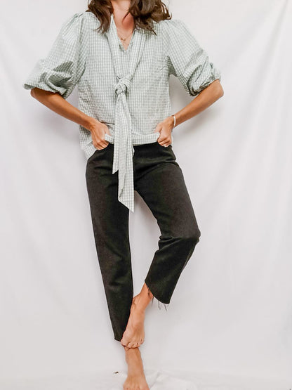 OTRAS. Blusa cuadros azul y blanco Tu (s/m)