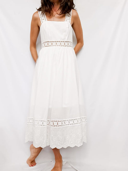 MARIETA. Vestido blanco midi T.s