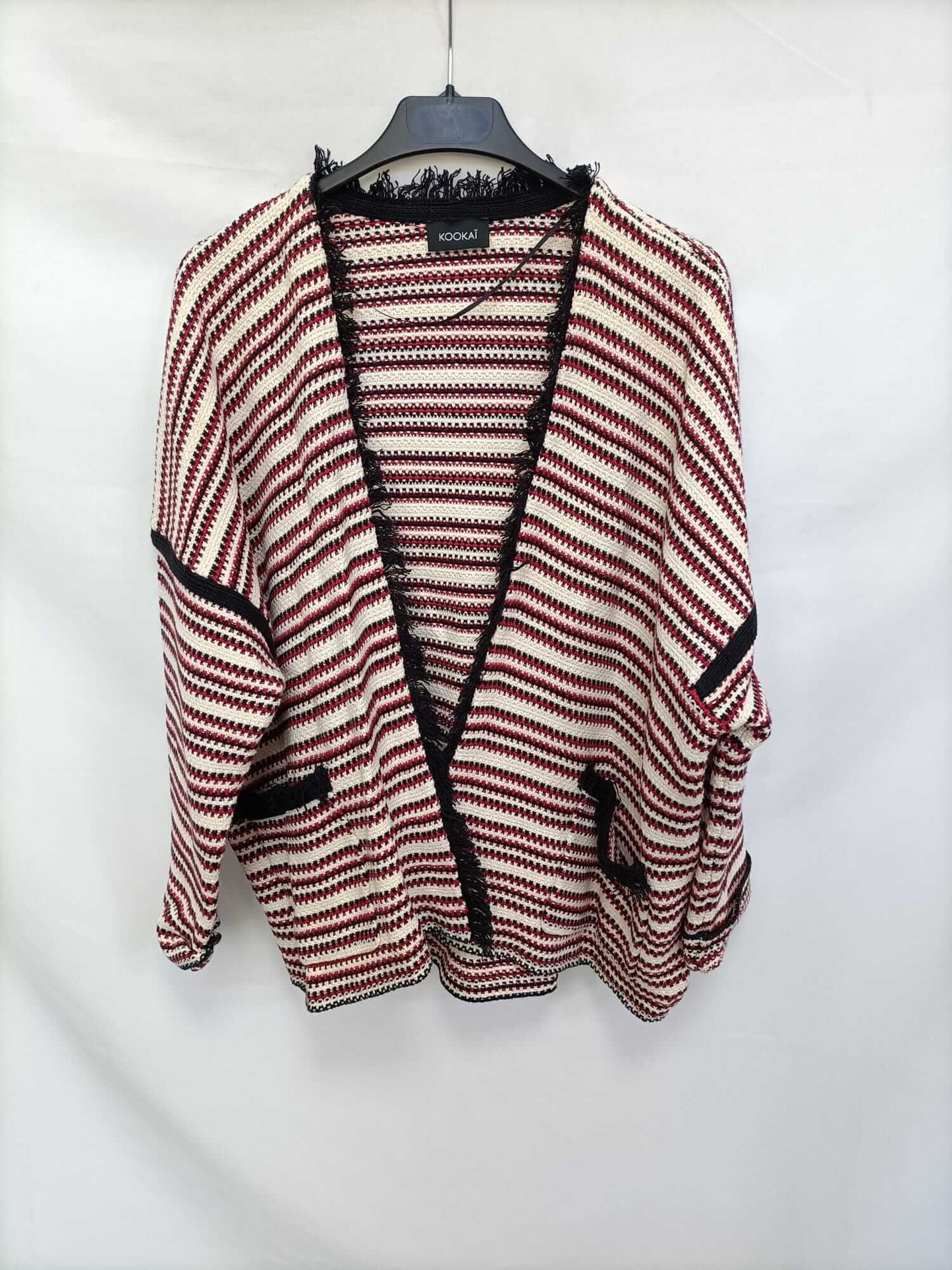 KOOKAI. Striped and fringed cardigan S.2 (s/m)