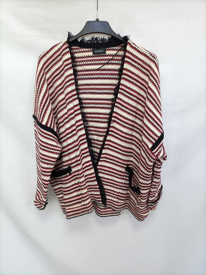 KOOKAI. Striped and fringed cardigan S.2 (s/m)