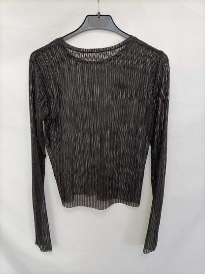 ZARA. Black mesh Ts top
