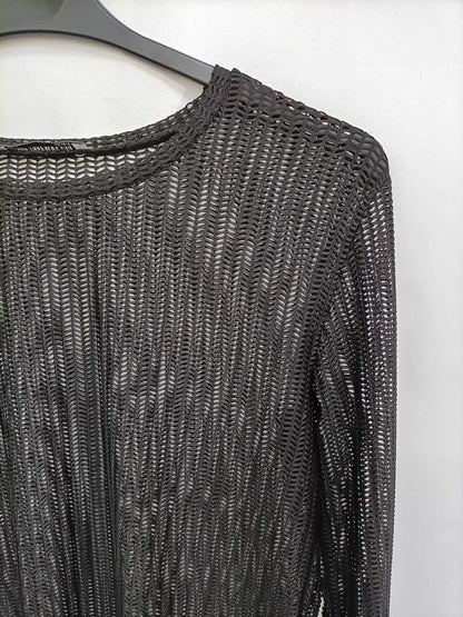 ZARA. Black mesh Ts top