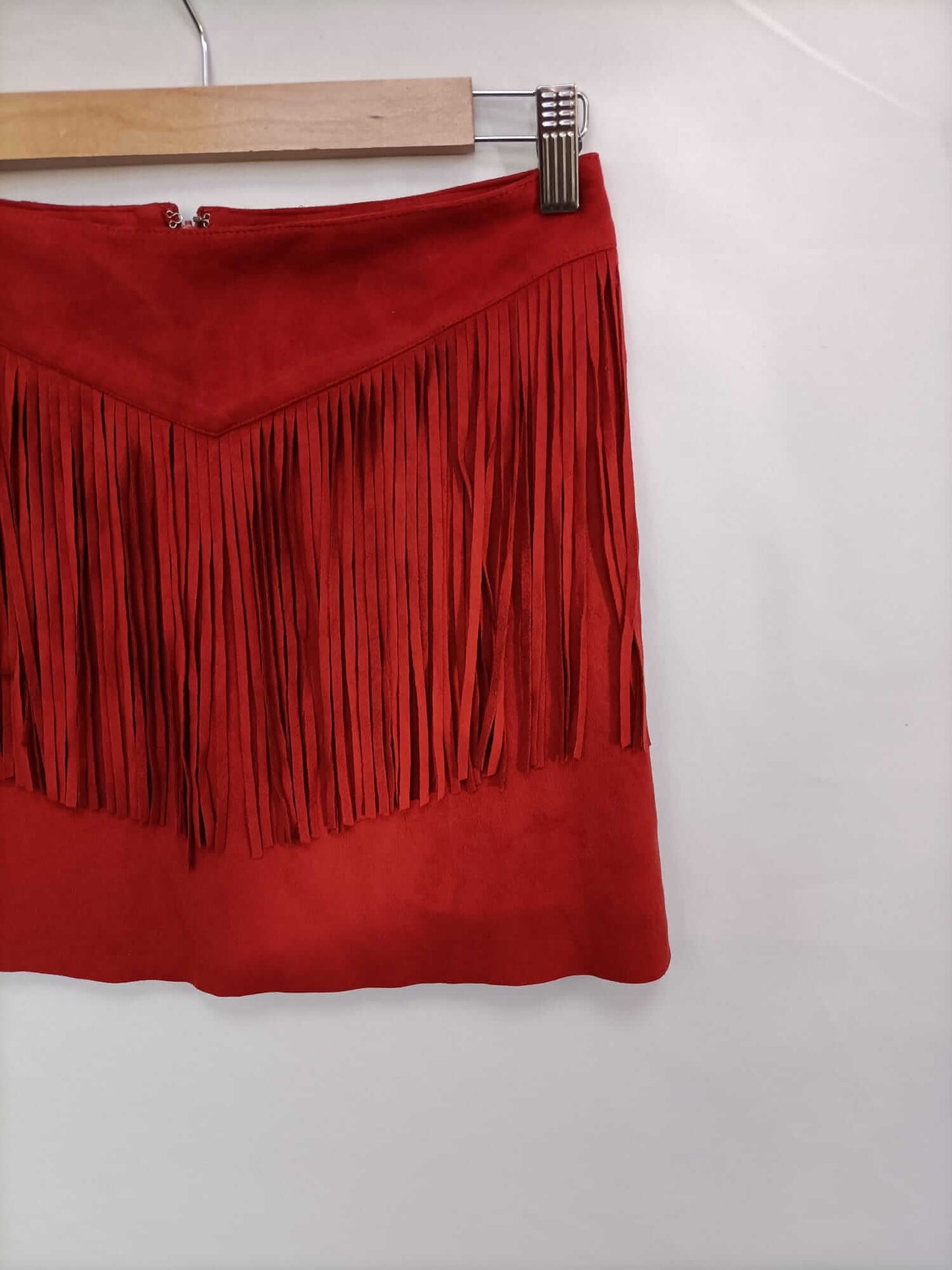 FOREVER21. Falda antelina flecos T.s