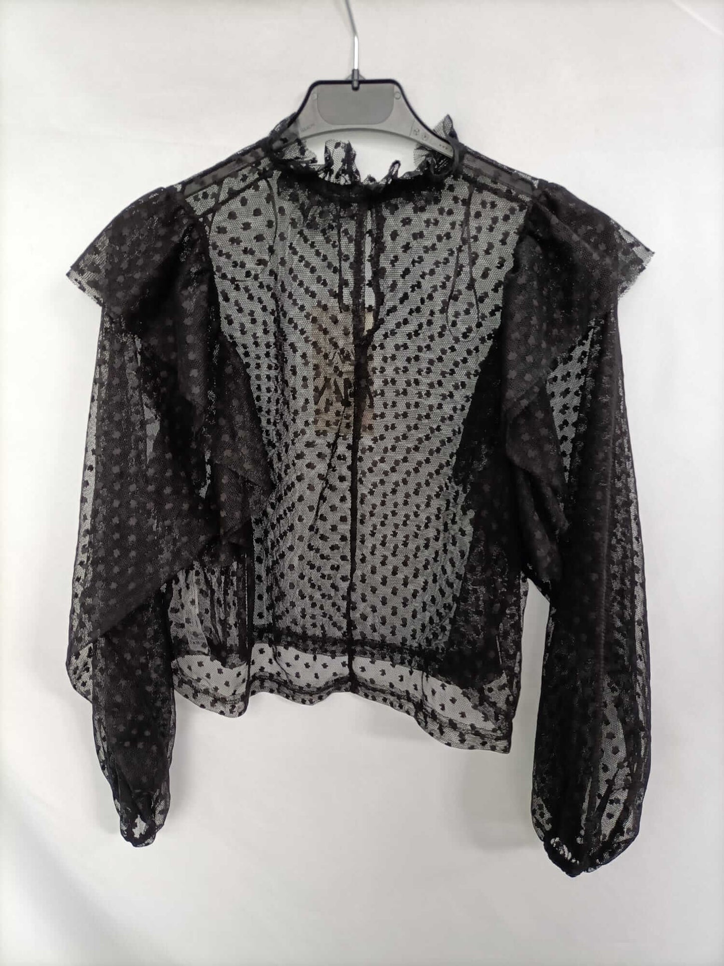 ZARA. Top plimeti negro T.s