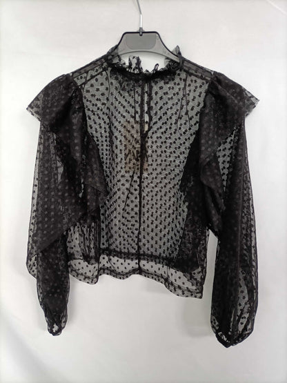 ZARA. Top plimeti negro T.s