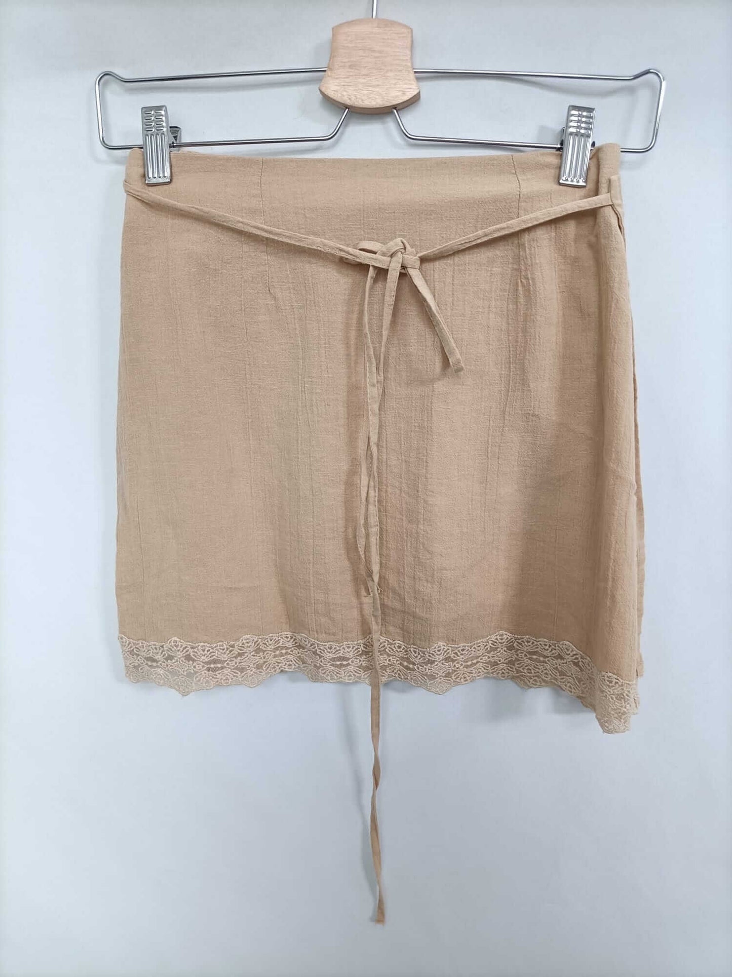 ZARA. Falda beige algodón T.xs