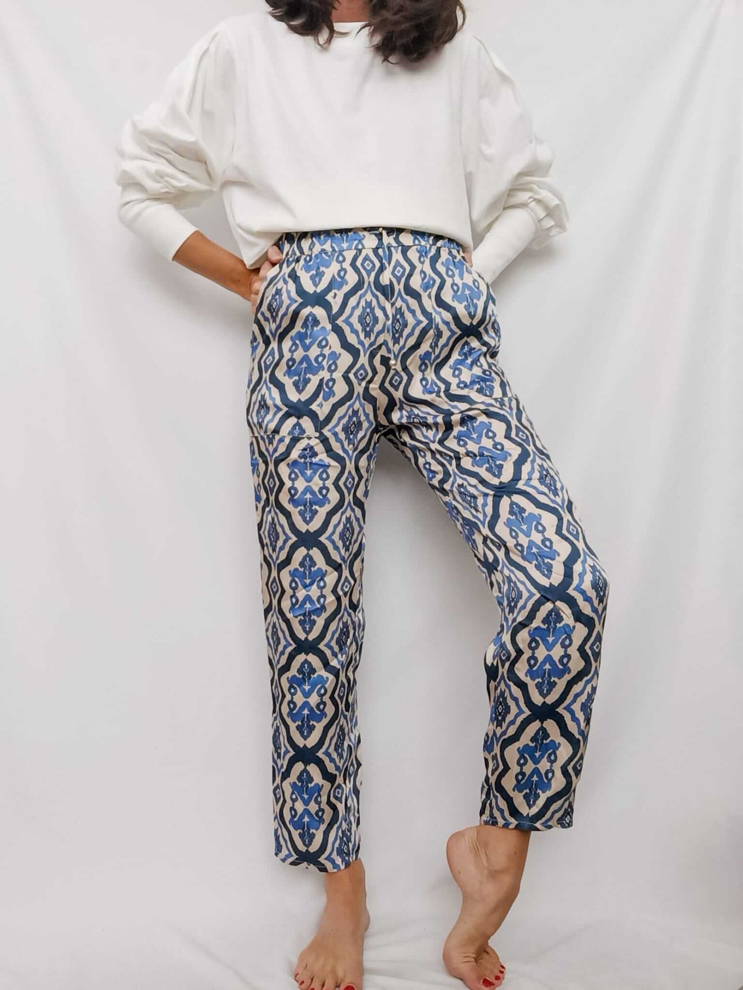 ZARA. Pantalón fluido étnico T.s