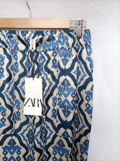 ZARA. Pantalón fluido étnico T.s