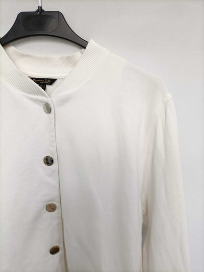MASSIMO DUTTI. Sudadera estilo bomber blanca T.s