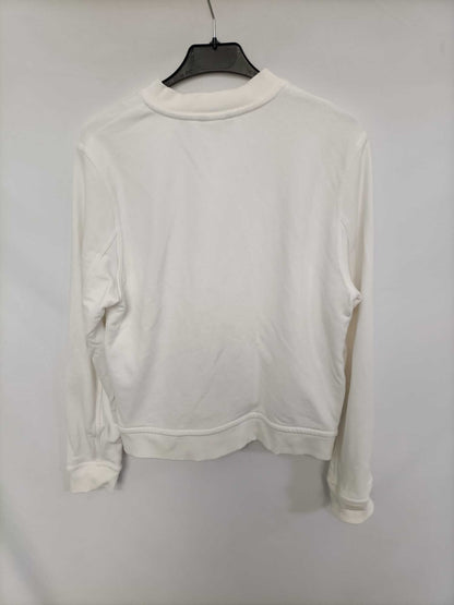 MASSIMO DUTTI. Sudadera estilo bomber blanca T.s
