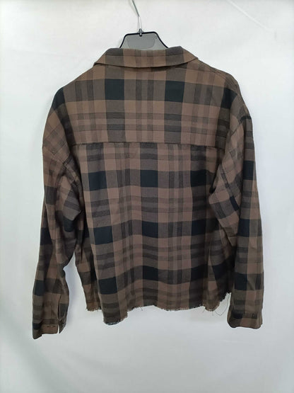 ZARA. Sobrecamisa/camisa cuadros franela T.m