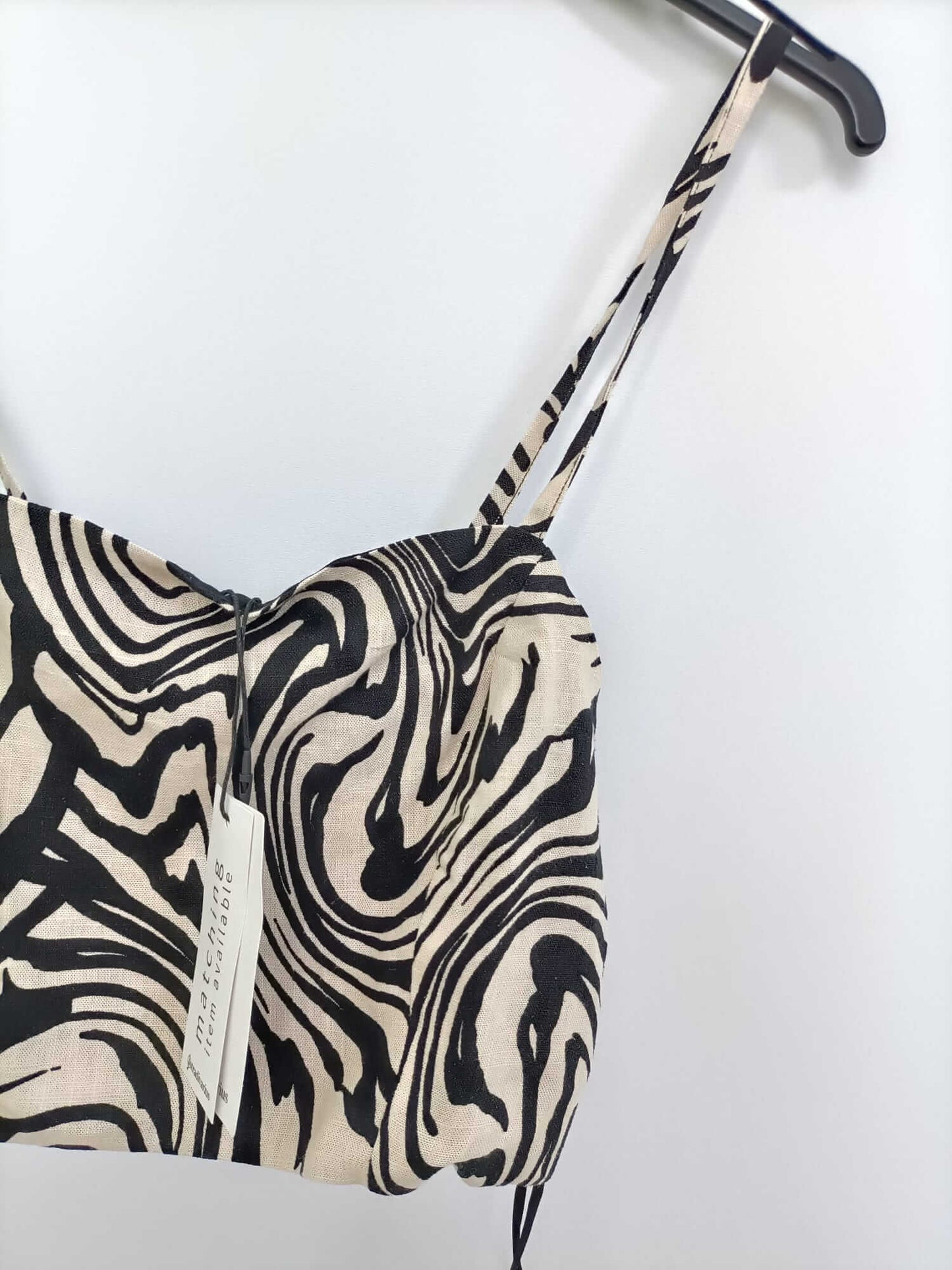 STRADIVARIUS. Top cebra algodón T.xs