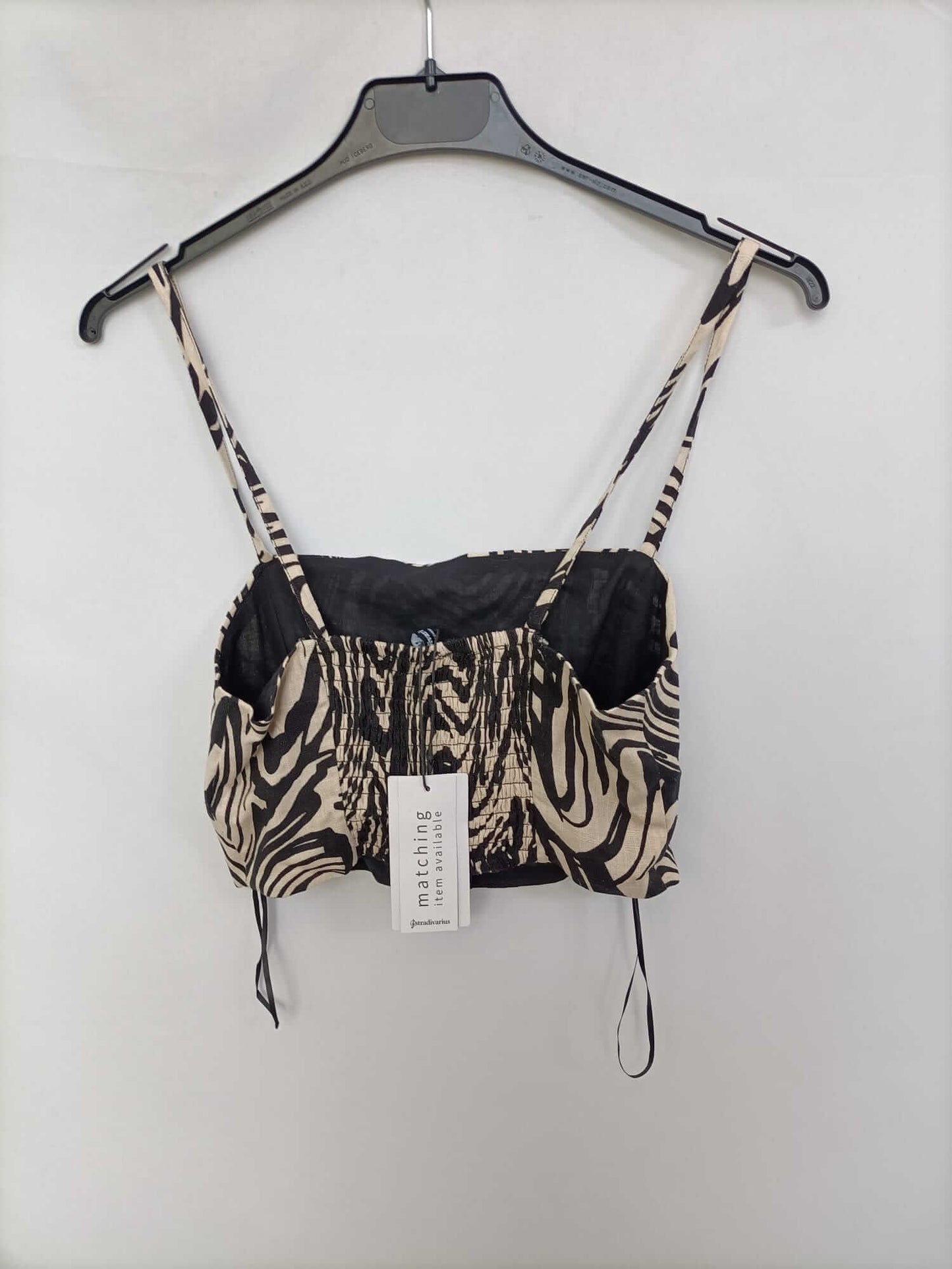 STRADIVARIUS. Top cebra algodón T.xs