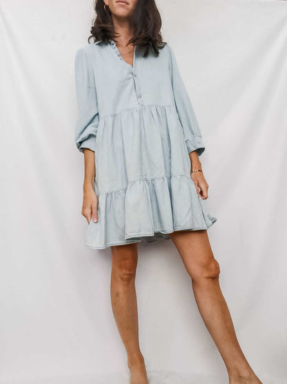 ZARA. Vestido denim fluido T.m