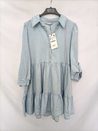 ZARA. Vestido denim fluido T.m