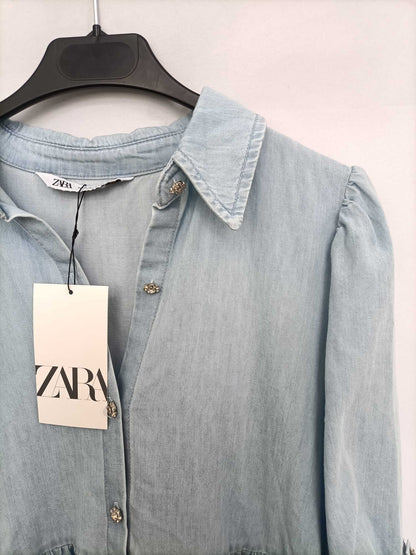 ZARA. Vestido denim fluido T.m